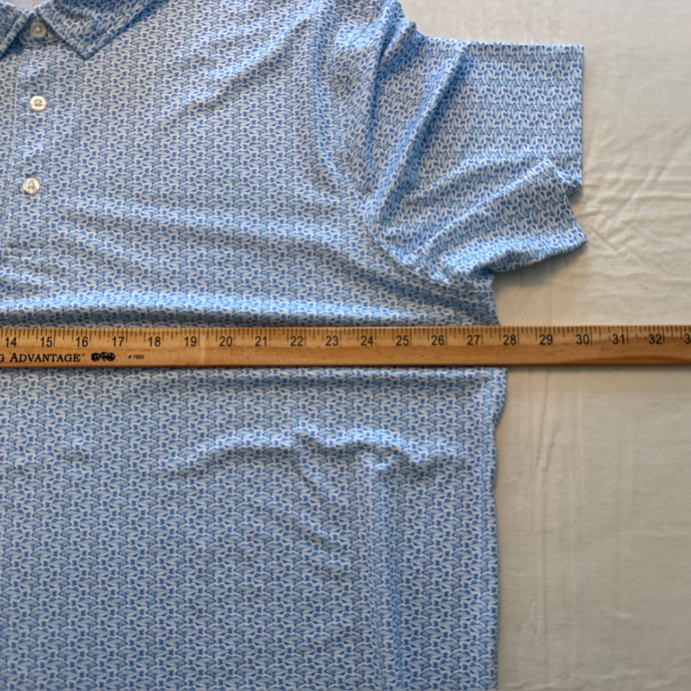 NWOT Vineyard Vines Light Blue Fish Pattern Microprint Palmero OTG Polo XXL - Picture 6 of 7